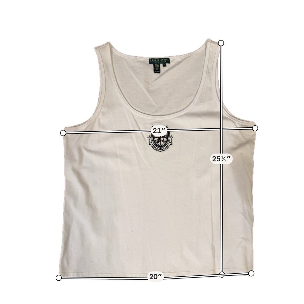 Lauren Ralph Lauren Active Tank Top White Sz XL academia Coastal Capsule Yacht - Picture 6 of 6